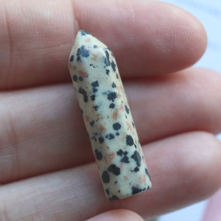 Mini Dalmatian Jasper Crystal Tower
