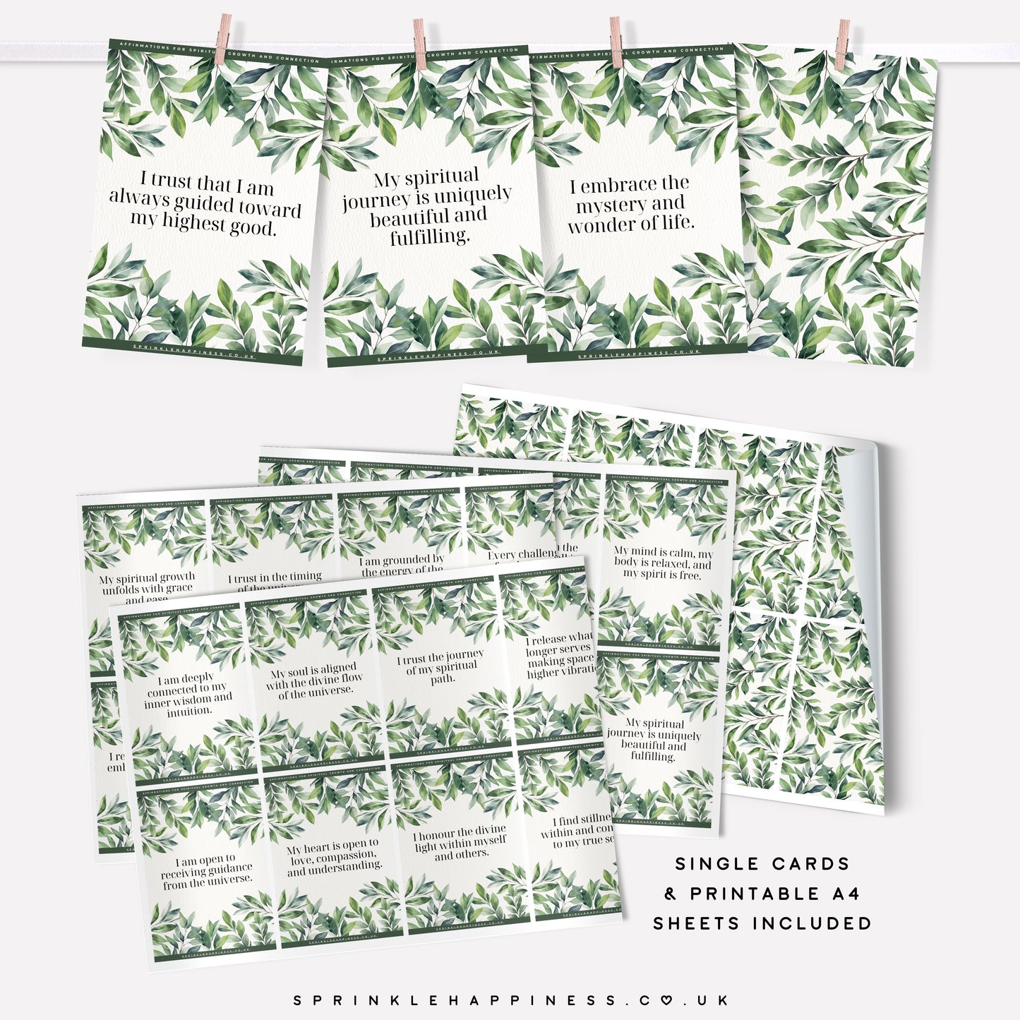 Free Printable Spiritual Affirmation Cards – 24 Uplifting Cards for Mindfulness & Connection