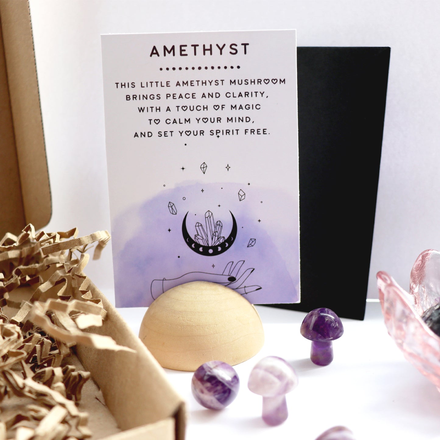 Tiny Amethyst Mushroom Crystal With Gift Message