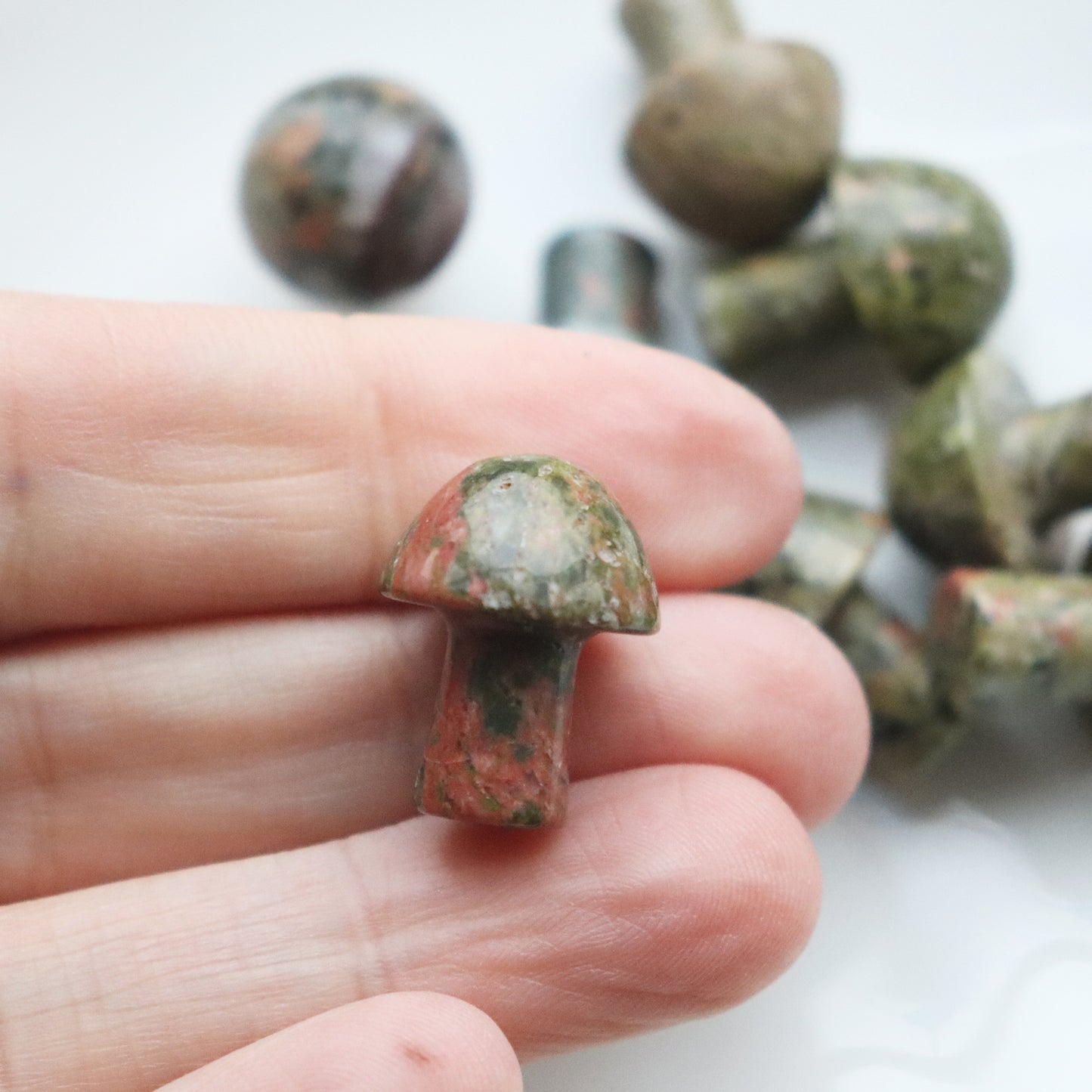 Unakite Mushroom Crystal Polished Healing Gemstone - Crystal Gift