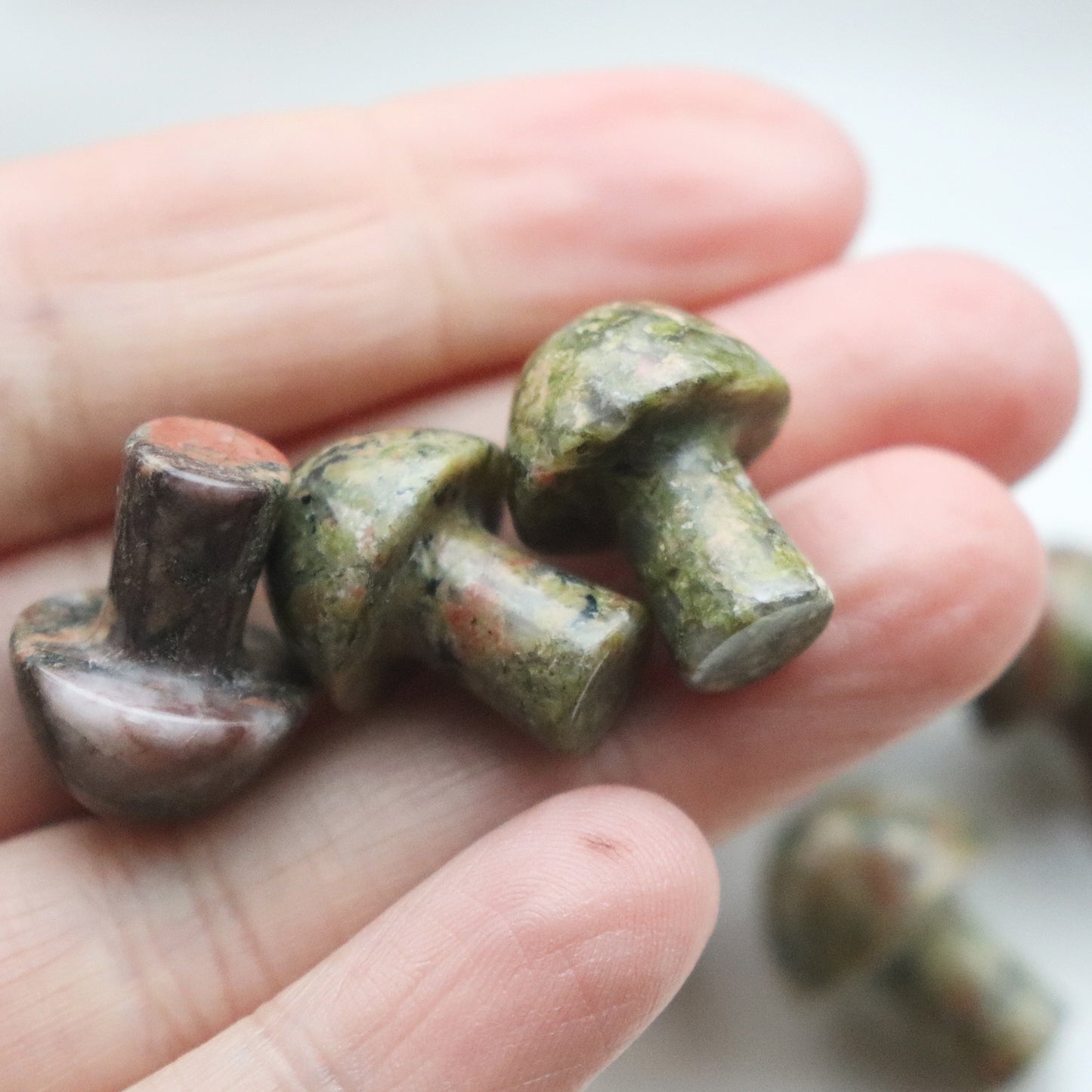 Unakite Mushroom Crystal Polished Healing Gemstone - Crystal Gift