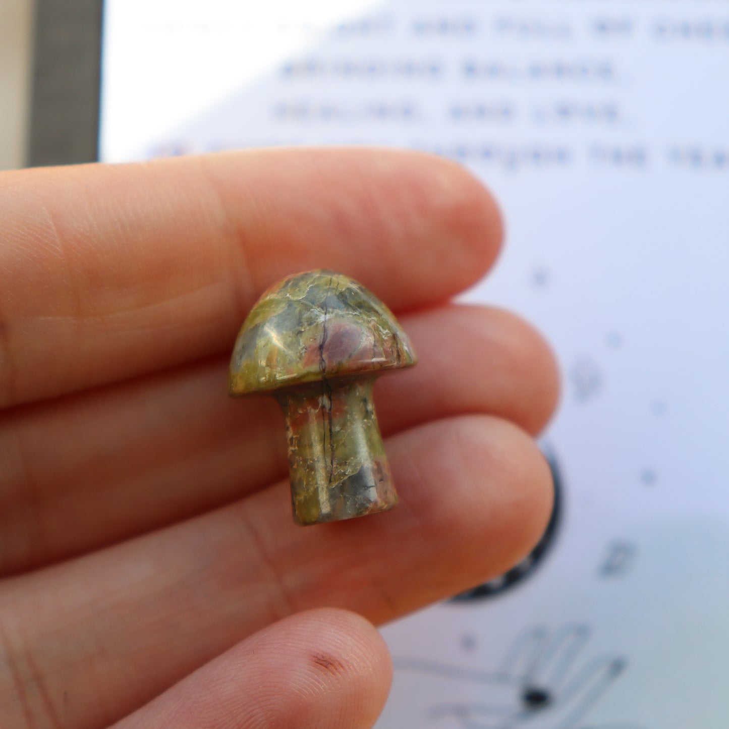 Unakite Mushroom Crystal Polished Healing Gemstone - Crystal Gift