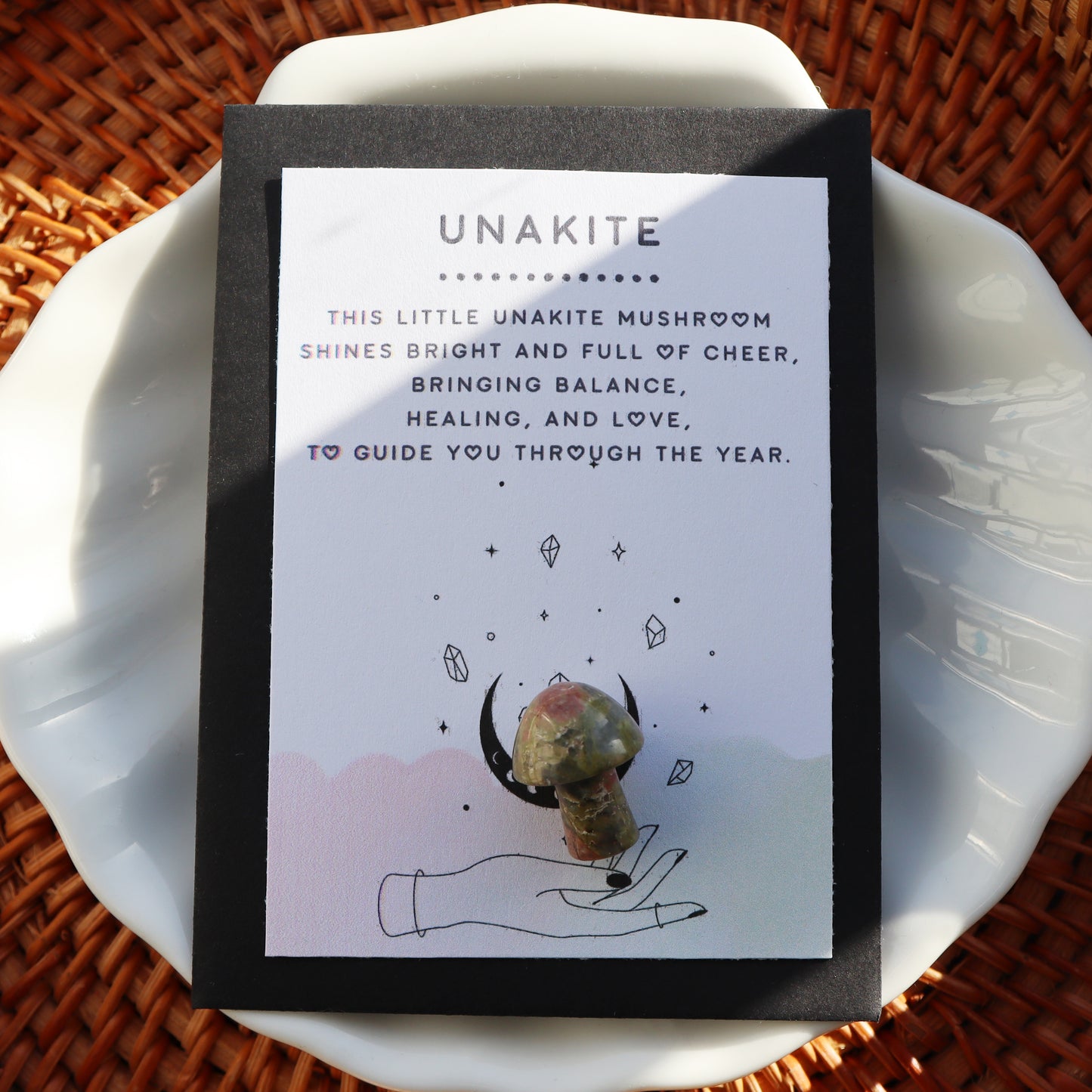 Unakite Mushroom Crystal Polished Healing Gemstone - Crystal Gift