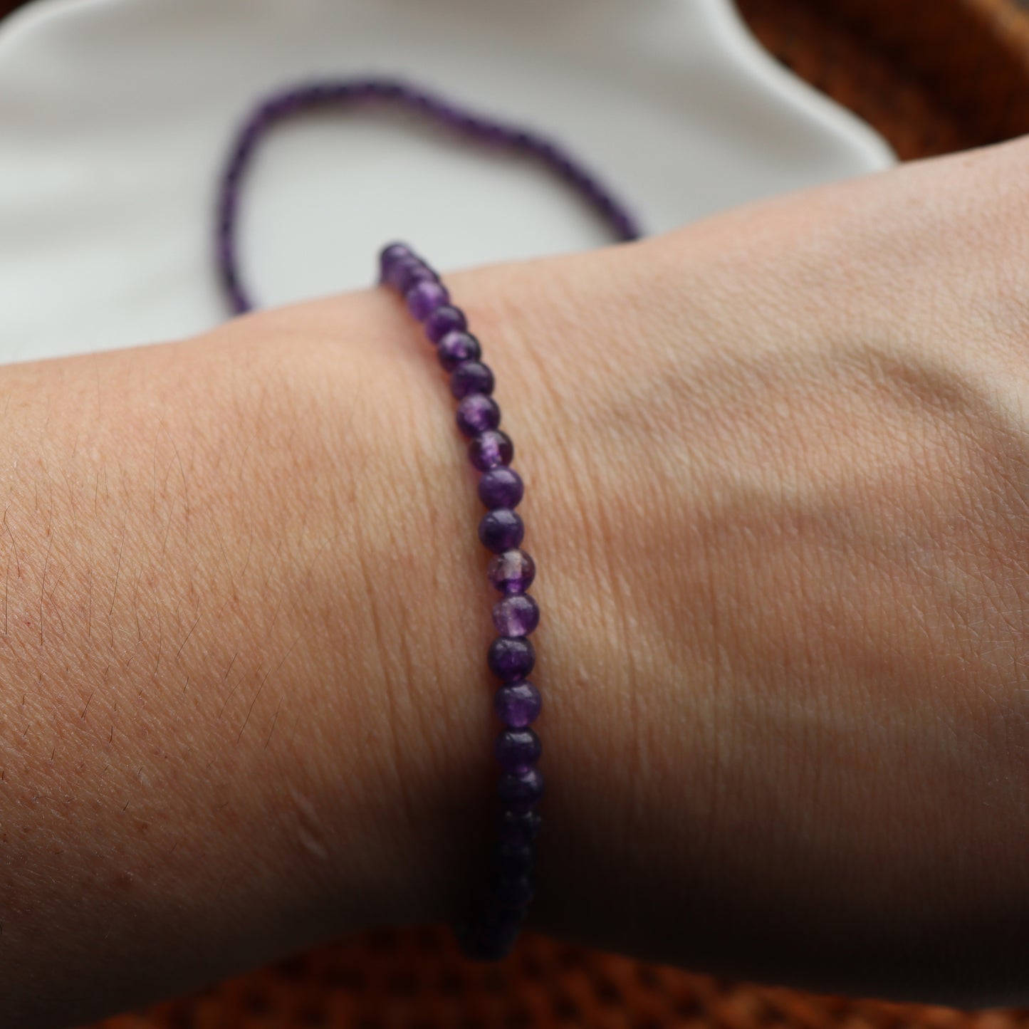 Amethyst Bead Bracelet – Calming Energy Gift