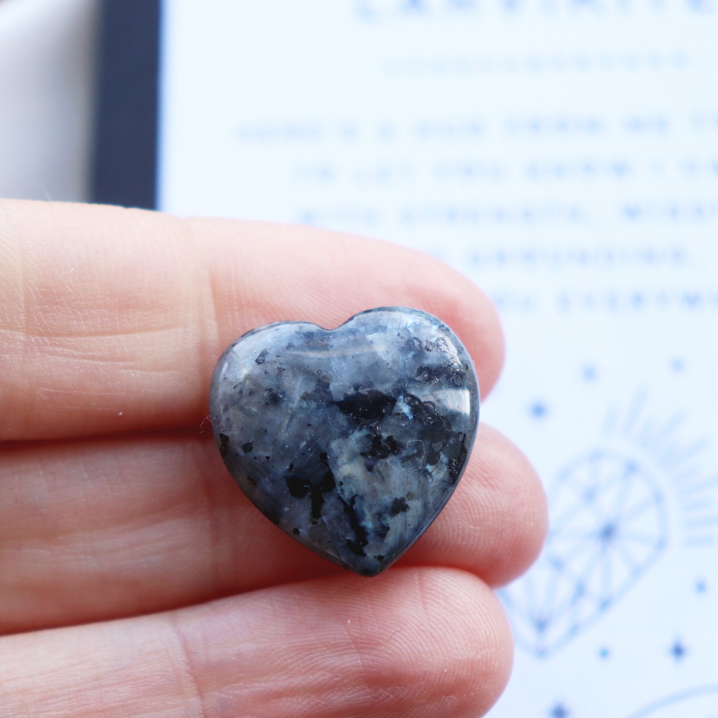 Larvikite Heart Crystal Grounding And Protective Gift