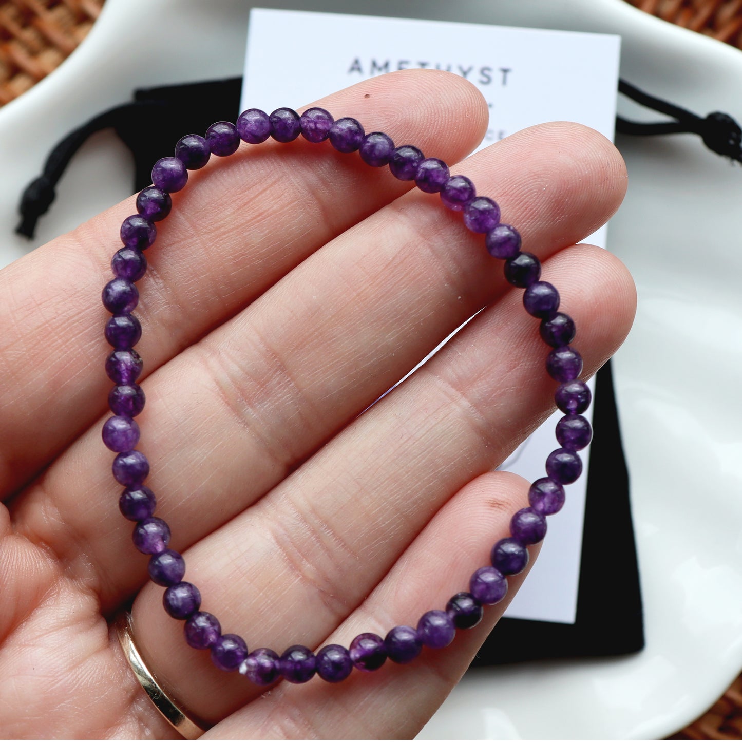 Amethyst Bead Bracelet – Calming Energy Gift