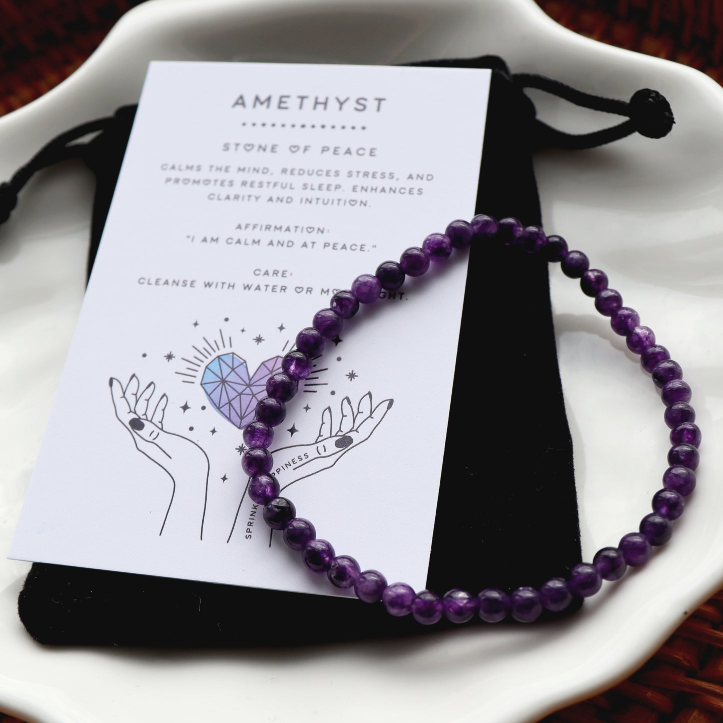 Amethyst Bead Bracelet – Calming Energy Gift
