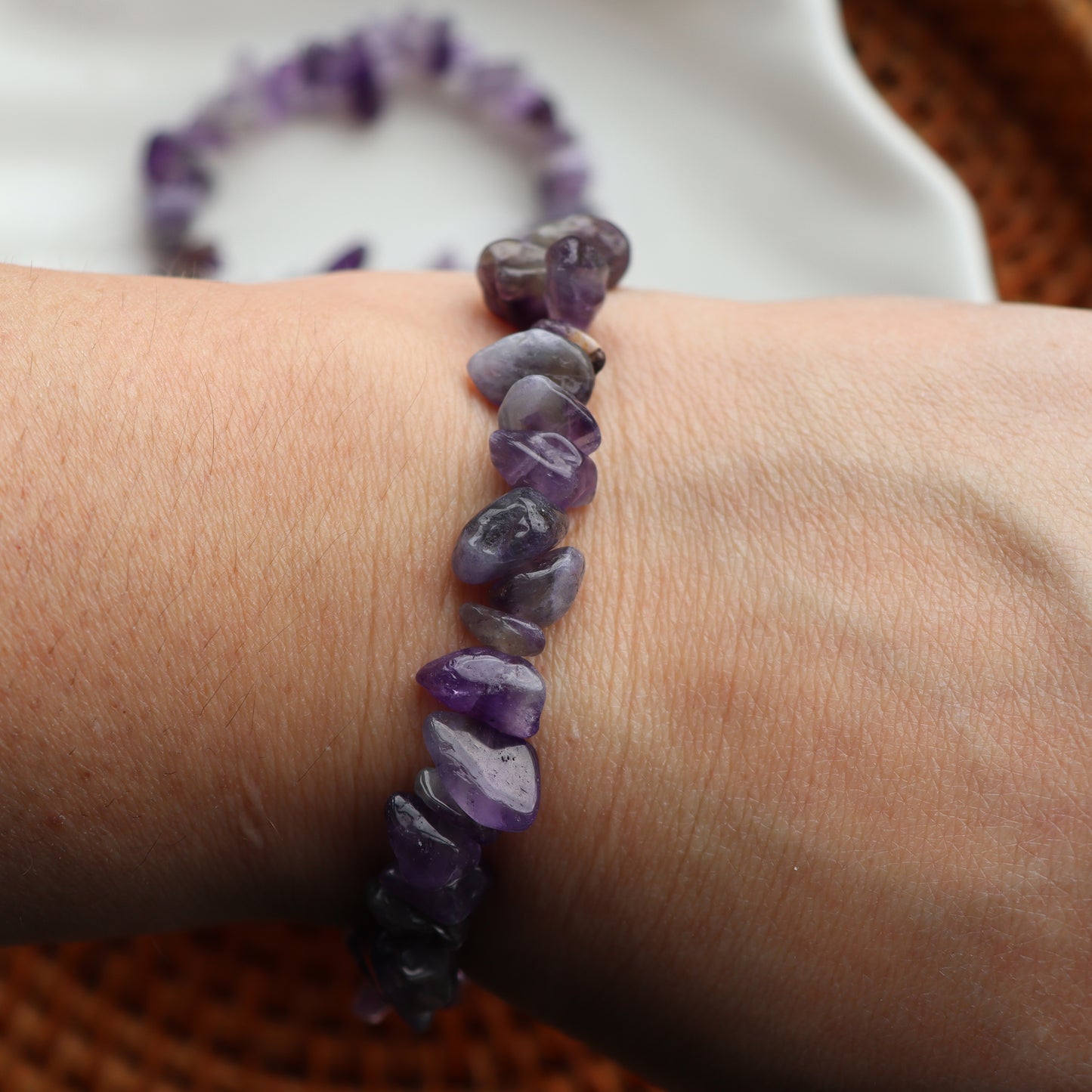 Amethyst Chip Bracelet – Peace & Protection Gift