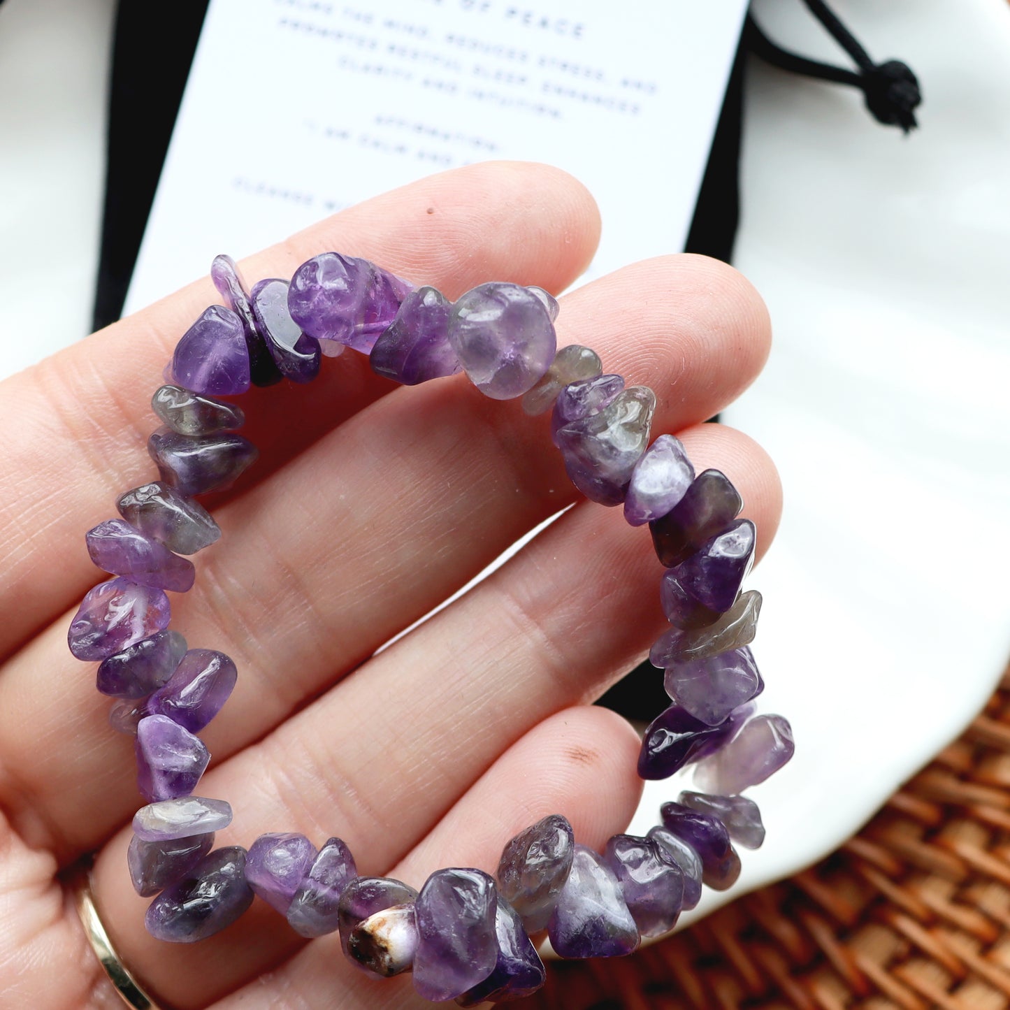 Amethyst Chip Bracelet – Peace & Protection Gift