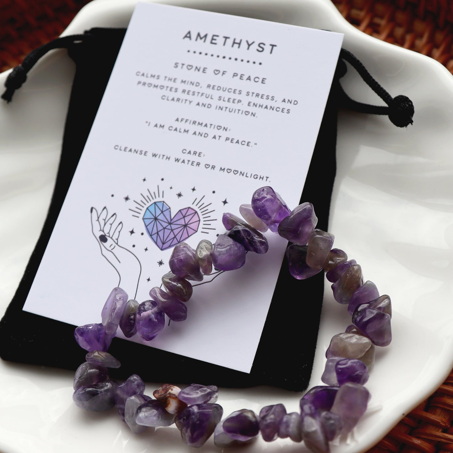 Amethyst Chip Bracelet – Peace & Protection Gift