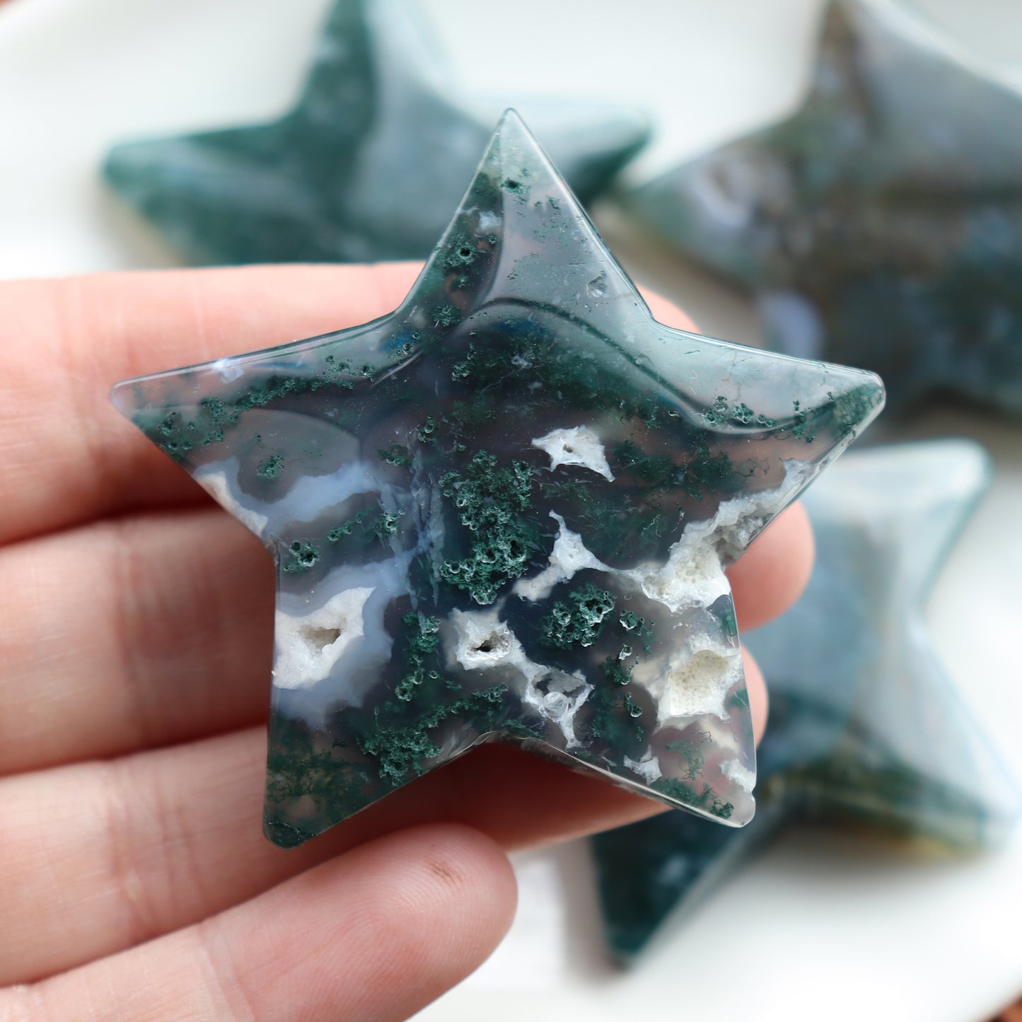 Moss Agate Star Crystal