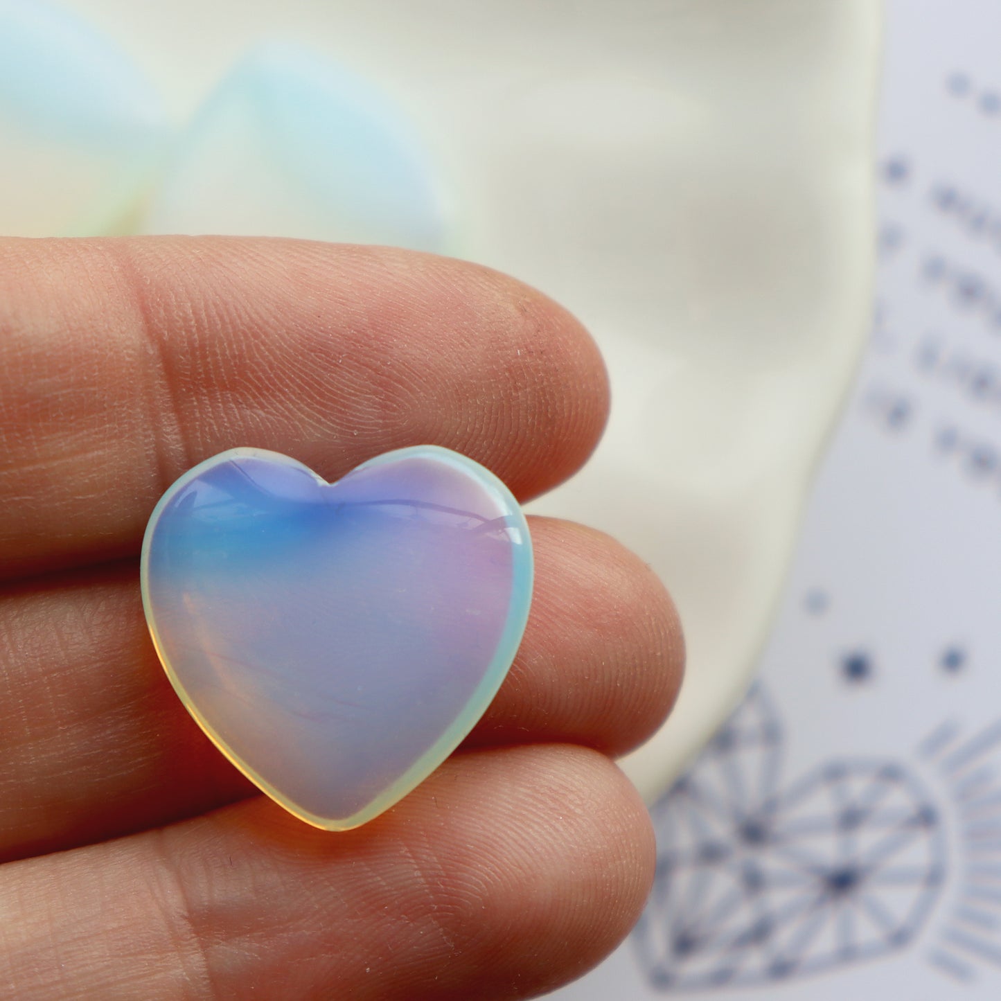 Opalite Crystal Heart For Joy And Inspiration
