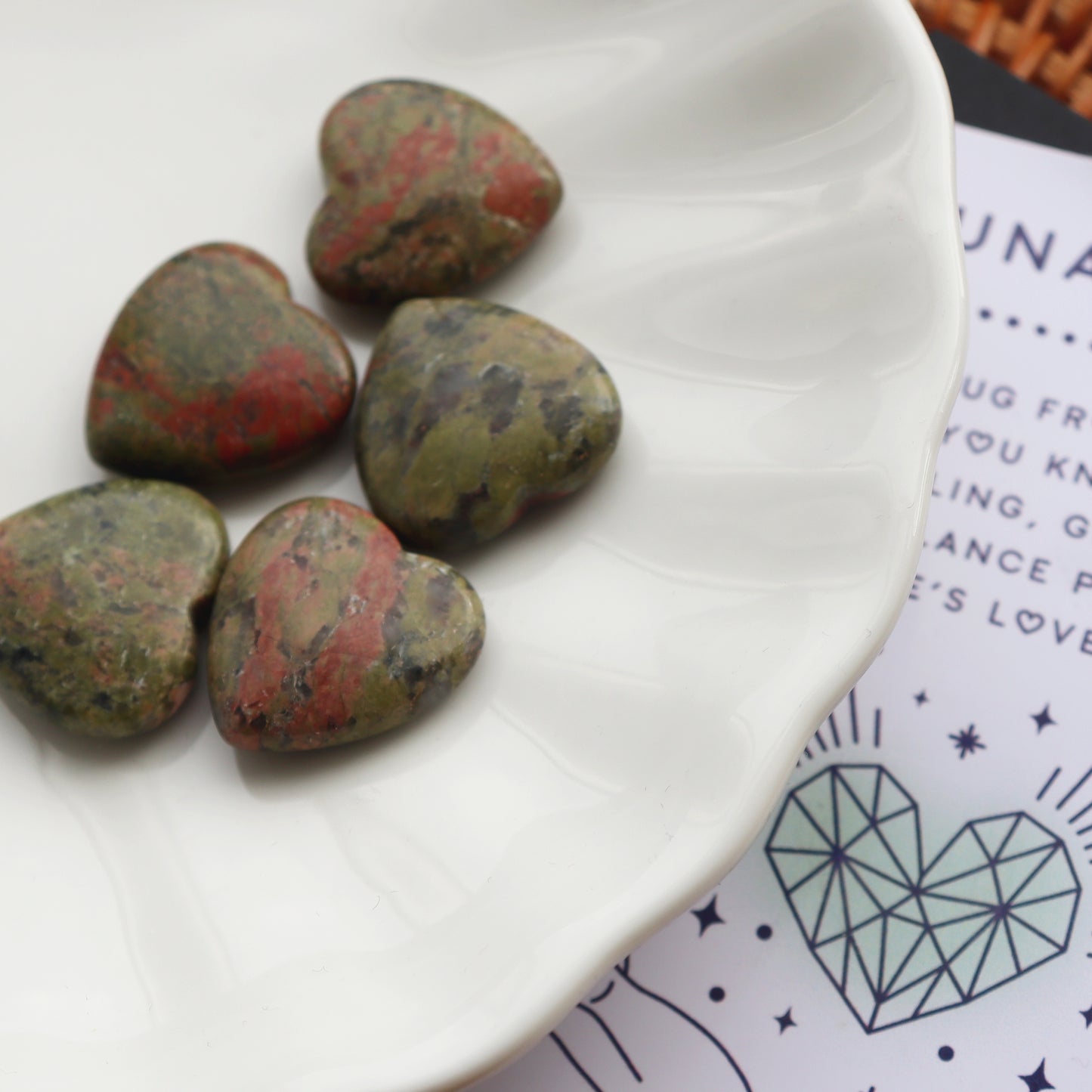 Unakite Crystal Heart For Balance And Healing