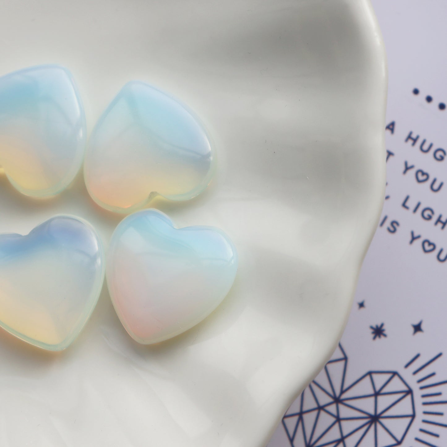 Opalite Crystal Heart For Joy And Inspiration