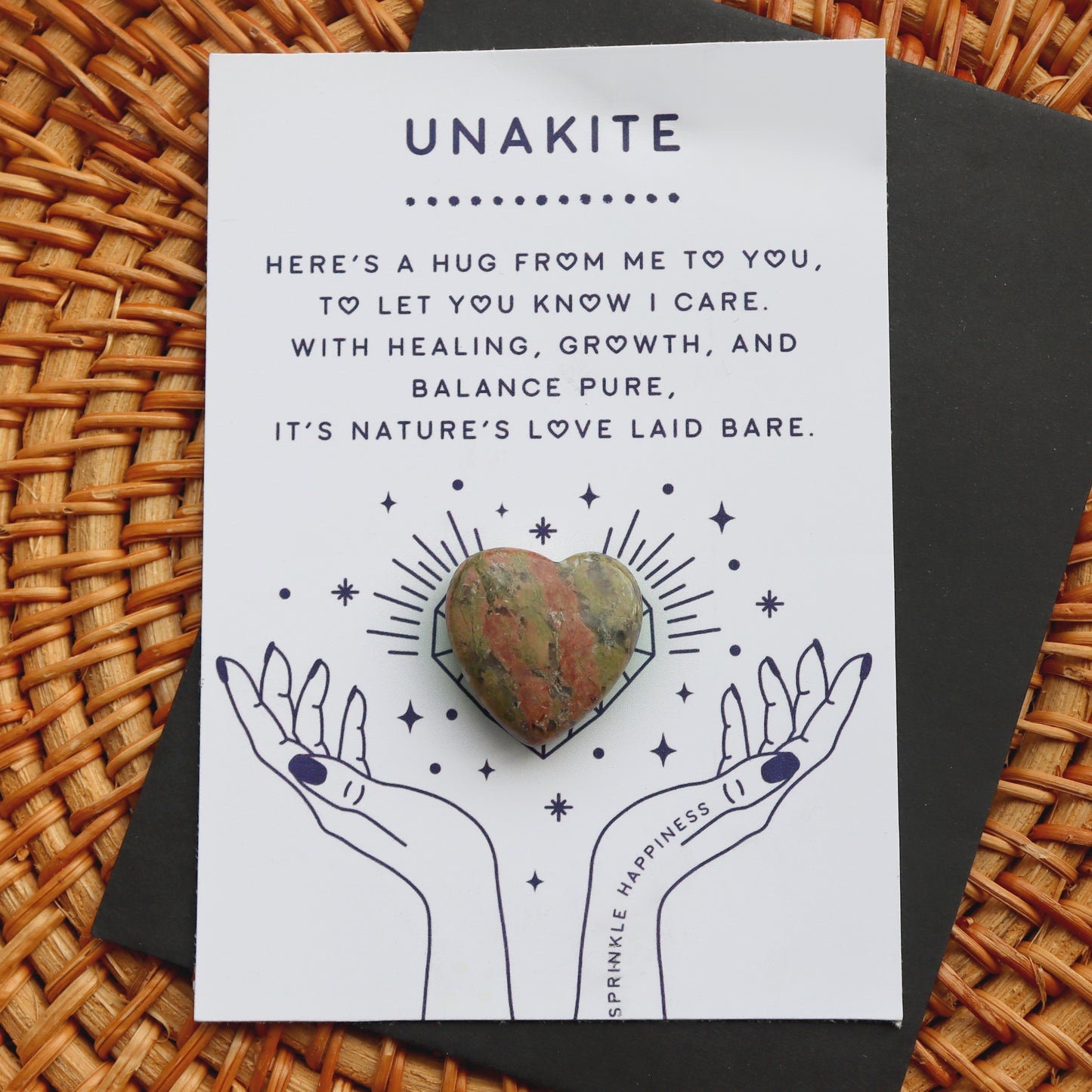 Unakite Crystal Heart For Balance And Healing