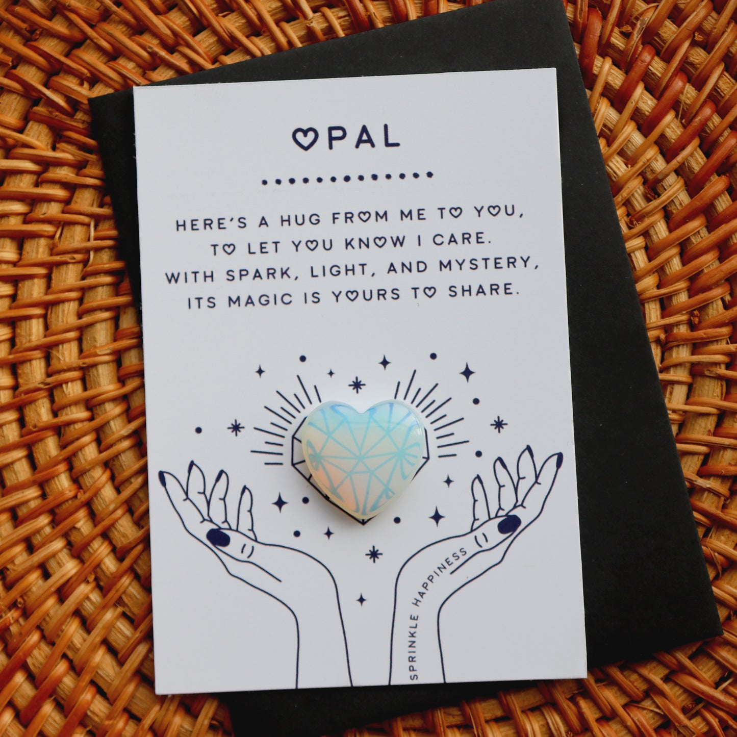 Opalite Crystal Heart For Joy And Inspiration