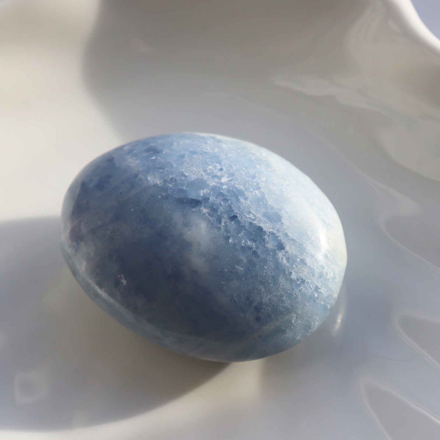 Blue Celestite Palm Stone