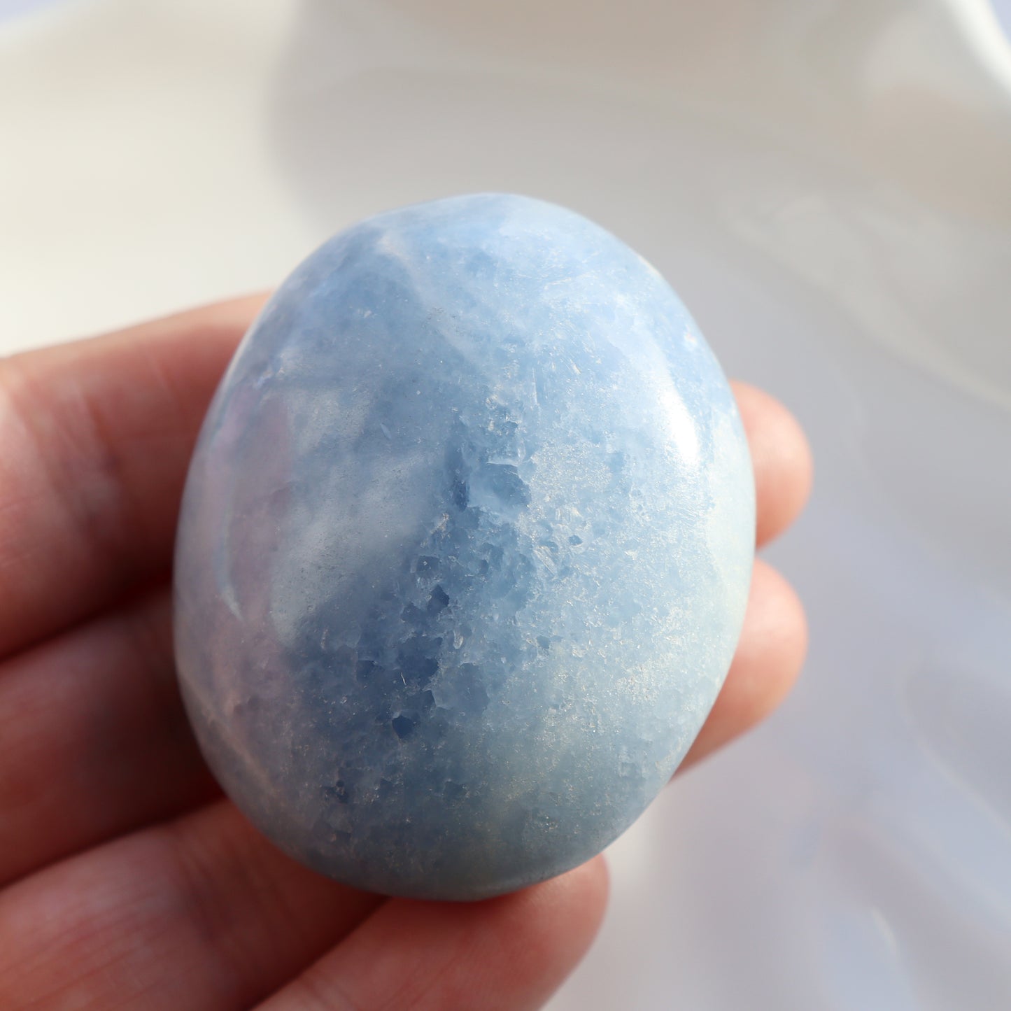 Blue Celestite Palm Stone
