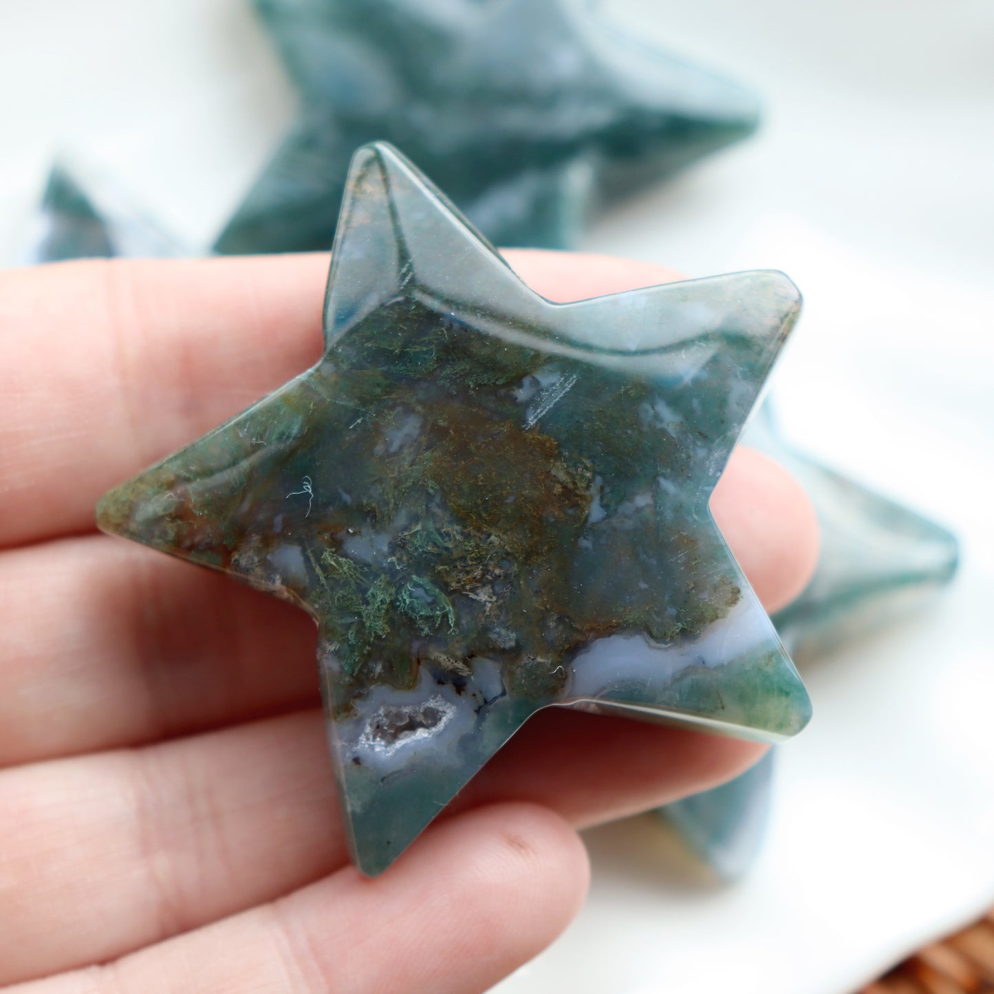 Moss Agate Star Crystal