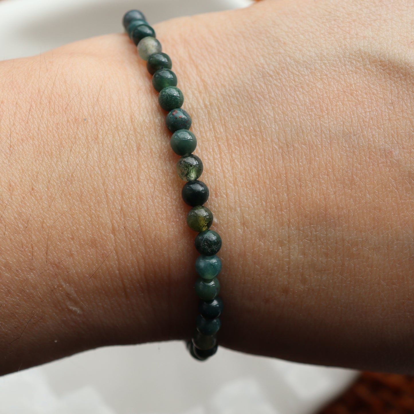 Moss Agate Crystal Bracelet – Growth & Grounding