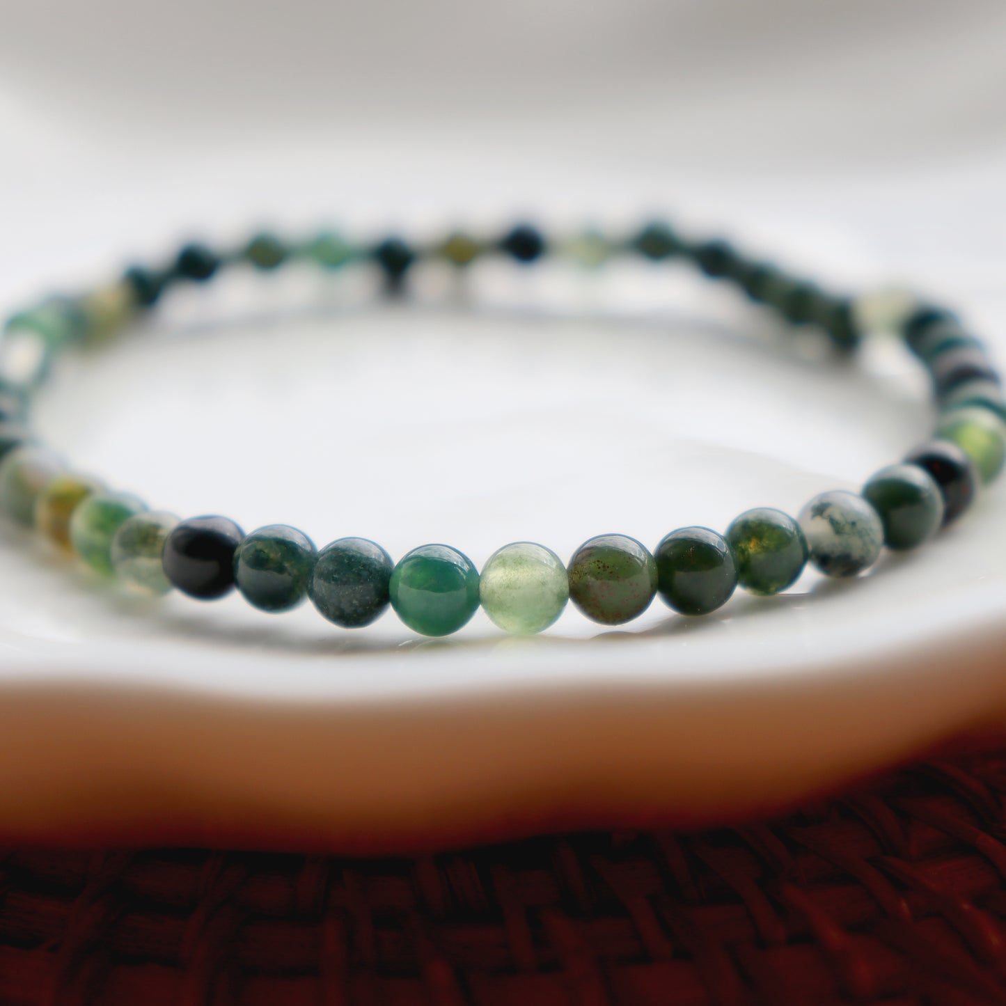 Moss Agate Crystal Bracelet – Growth & Grounding