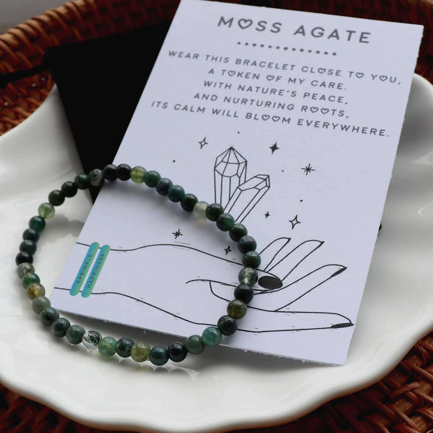 Moss Agate Crystal Bracelet – Growth & Grounding