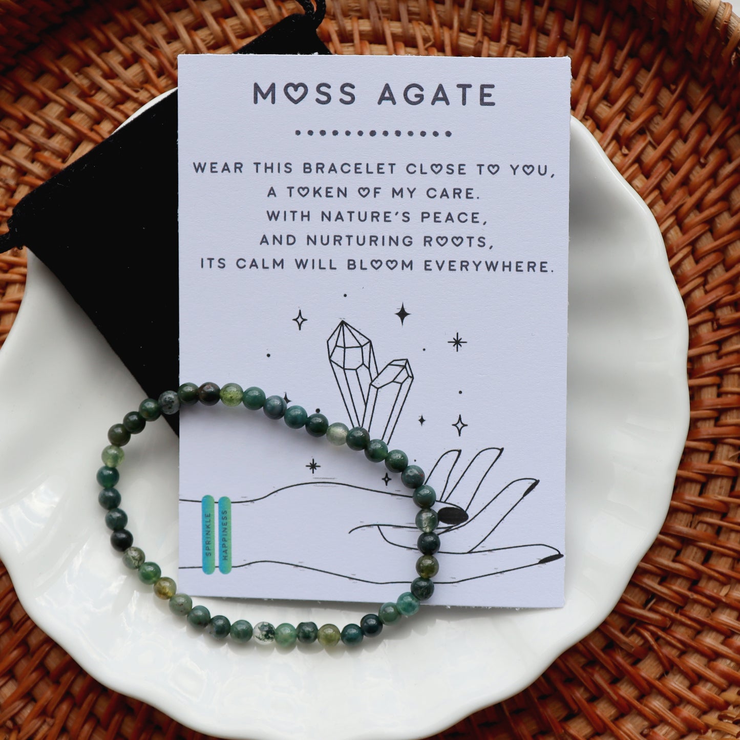 Moss Agate Crystal Bracelet – Growth & Grounding