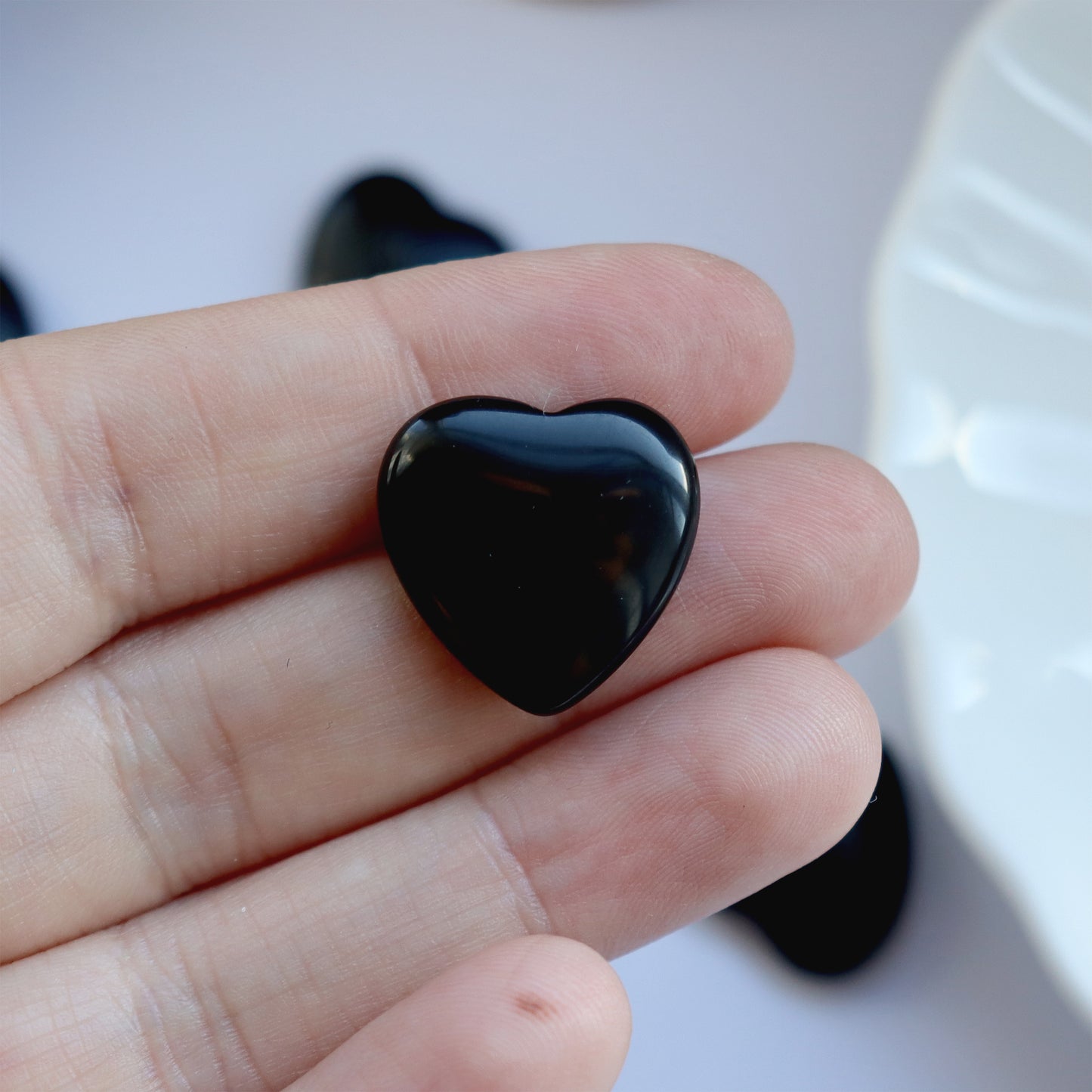 Polished Black Obsidian Heart With Poem Card