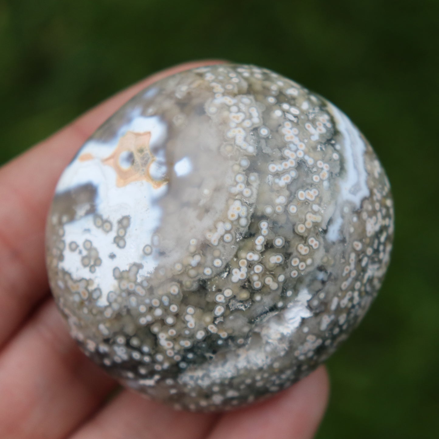 Ocean Jasper Palm Stone – Soothing Crystal for Joy & Positivity C