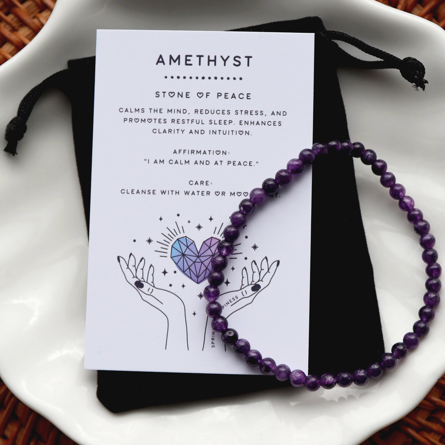 Amethyst Bead Bracelet – Calming Energy Gift