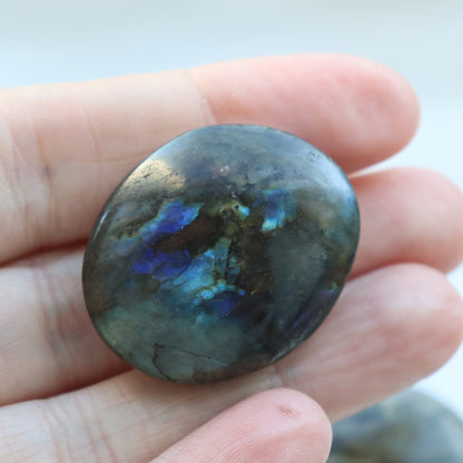 Labradorite Crystal Pocket Stone – Flat Tumbled Stone