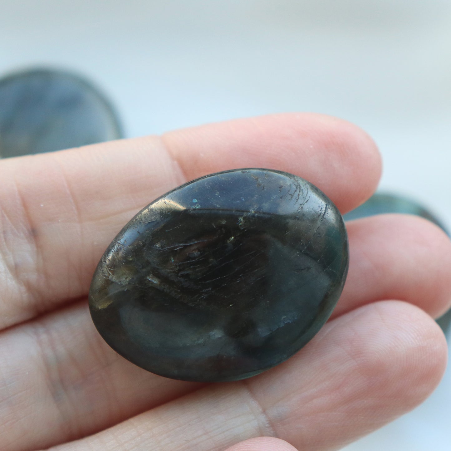 Labradorite Crystal Pocket Stone – Flat Tumbled Stone