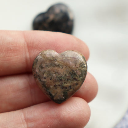 Rhodonite Crystal Heart – For Love and Emotional Healing