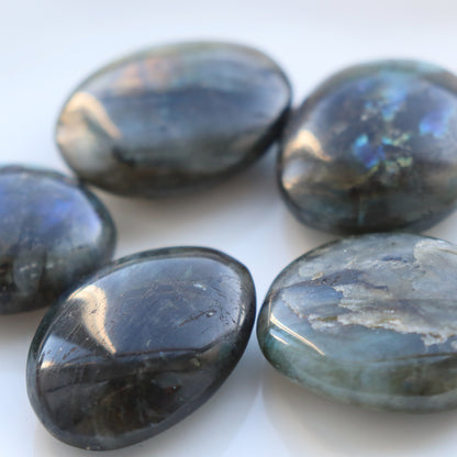Labradorite Crystal Pocket Stone – Flat Tumbled Stone