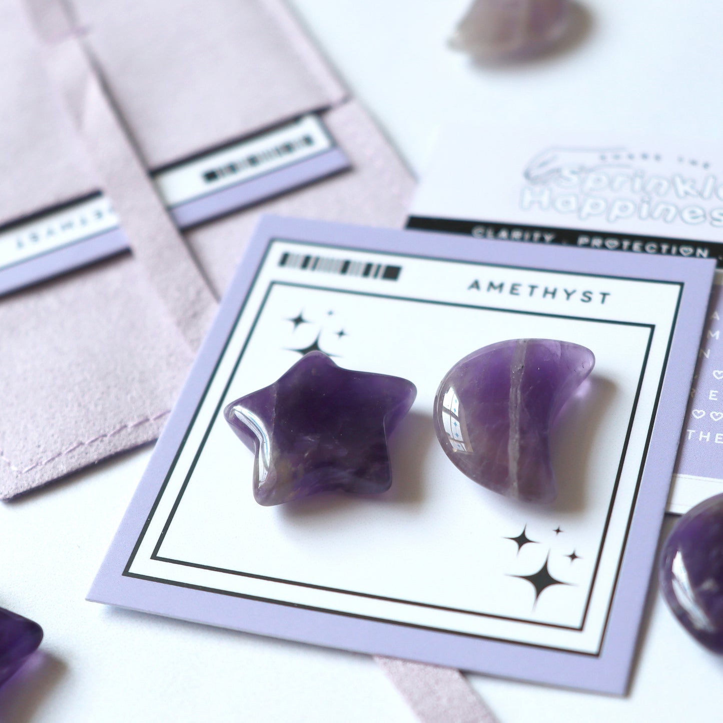 Amethyst Star and Moon Crystal Gift Set