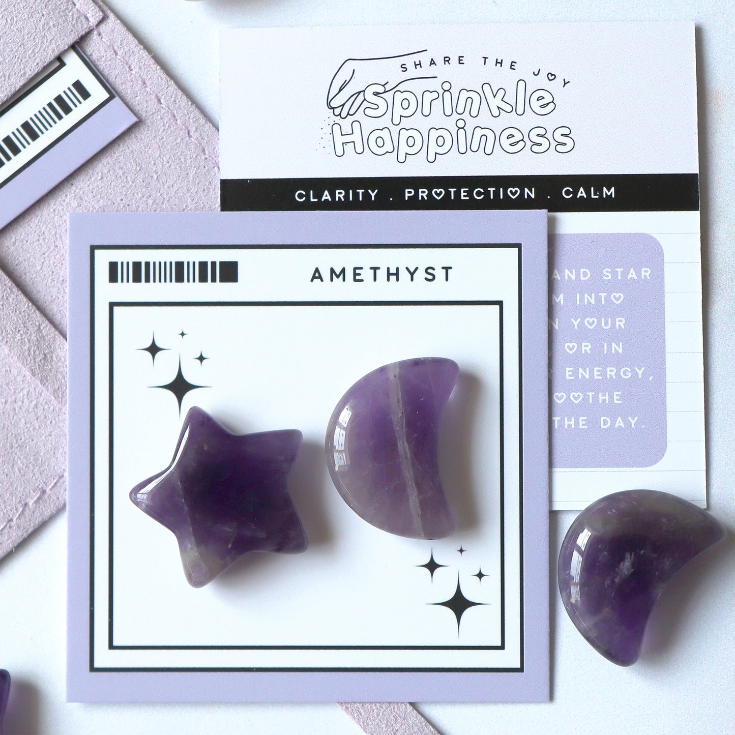 Amethyst Star and Moon Crystal Gift Set