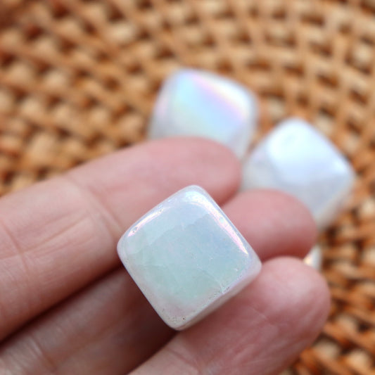 Aura Clear Quartz Cube