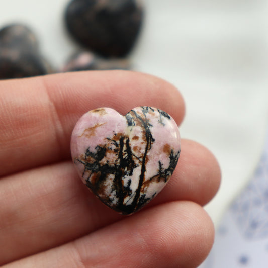 Rhodonite Crystal Heart – For Love and Emotional Healing