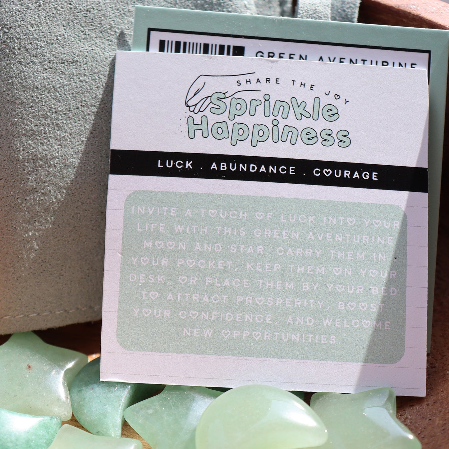 Green Aventurine Star and Moon Crystal Gift Set