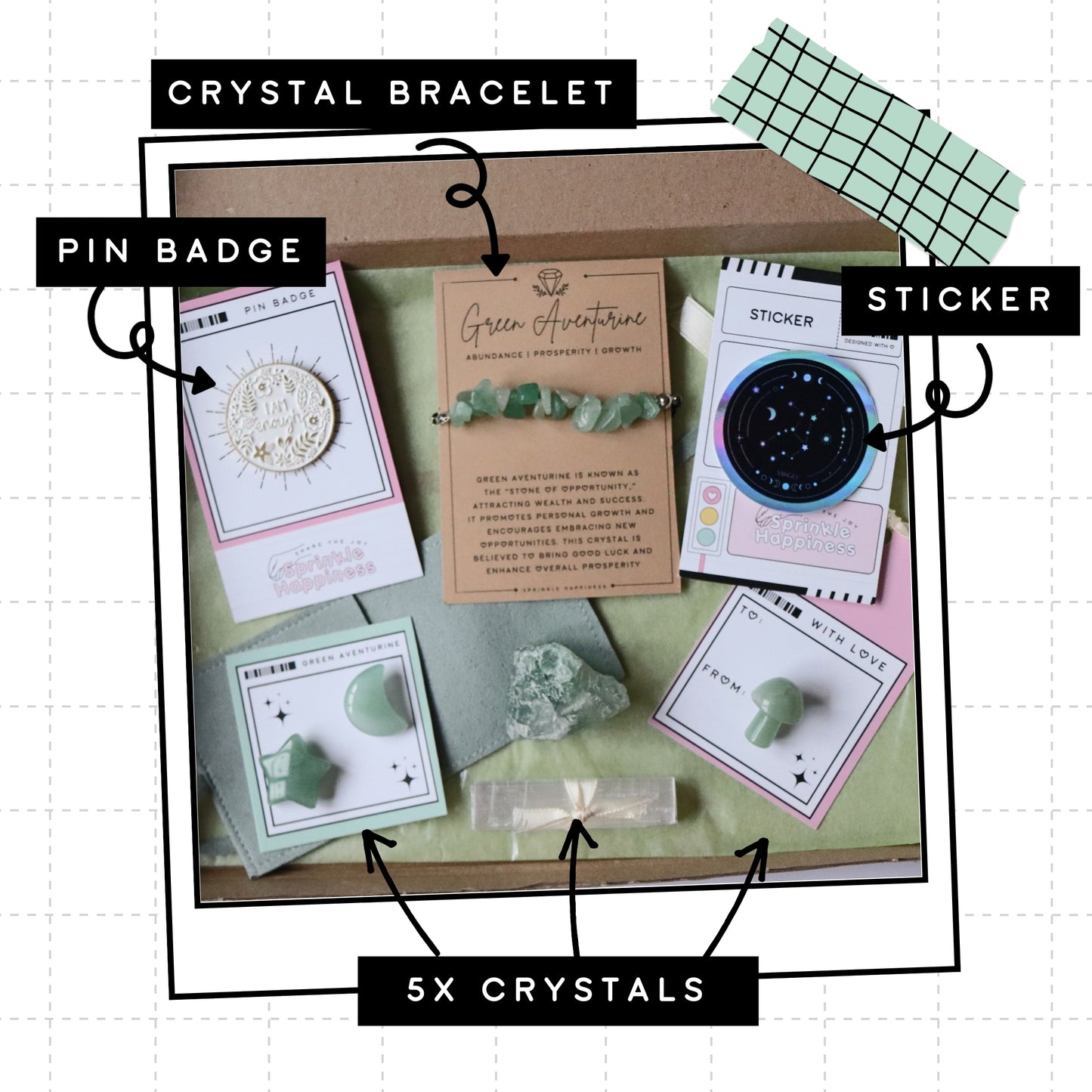 Green Aventurine Crystal Gift Box | Positivity and Good Fortune