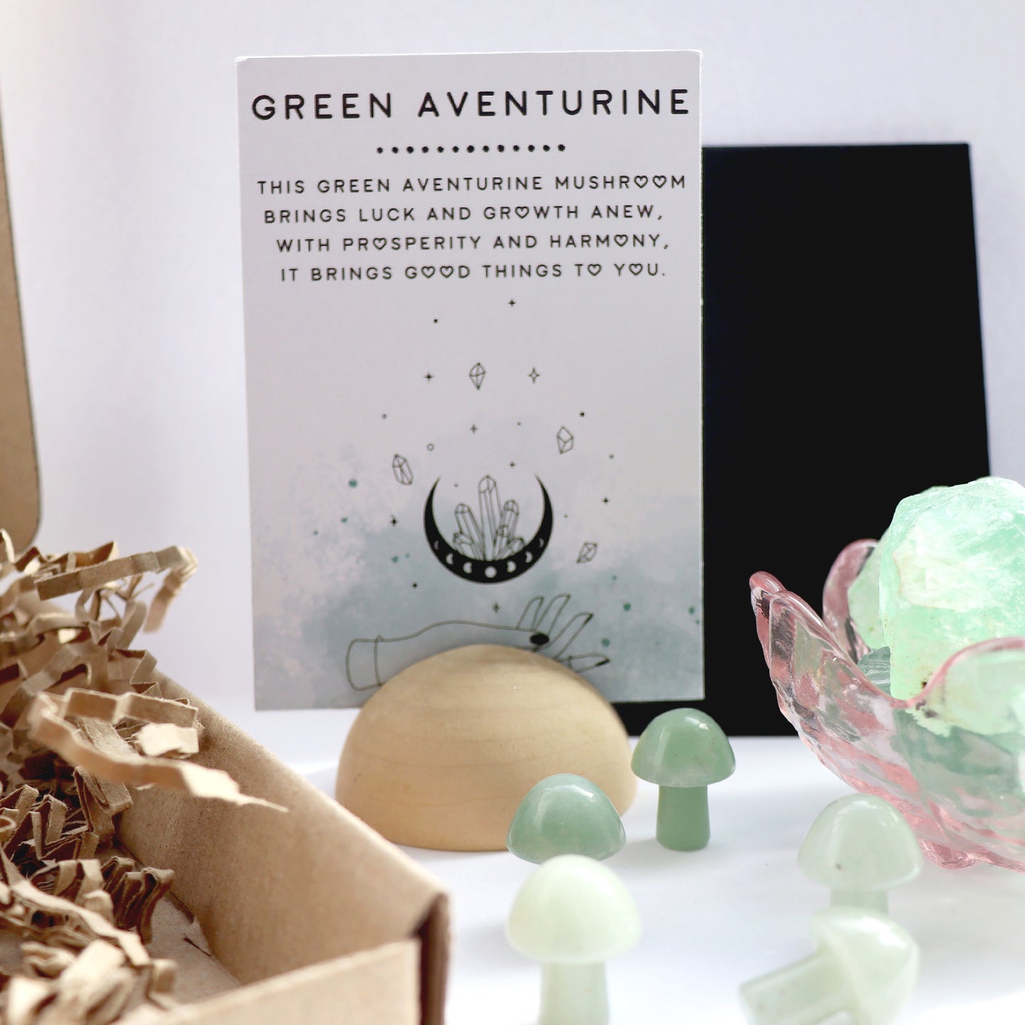 Tiny Green Aventurine Mushroom Crystal - Crystal Gift