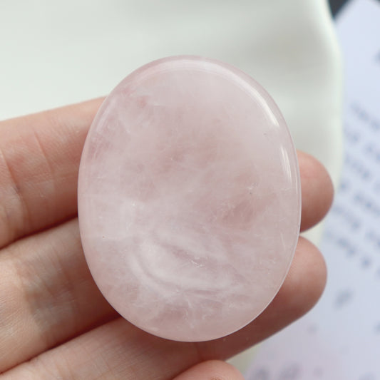 Rose Quartz Worry Stone – Relaxation, Self-Love & Emotional Healing