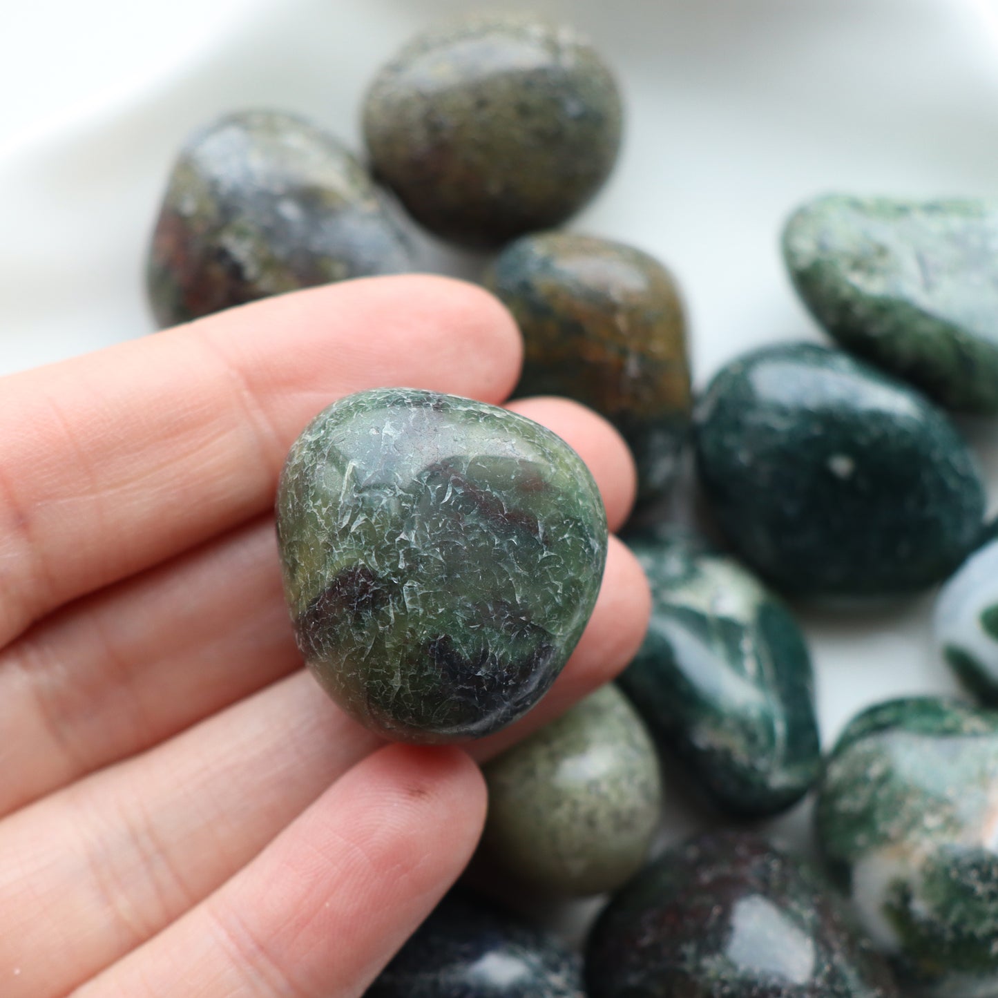 Moss Agate Tumblestone