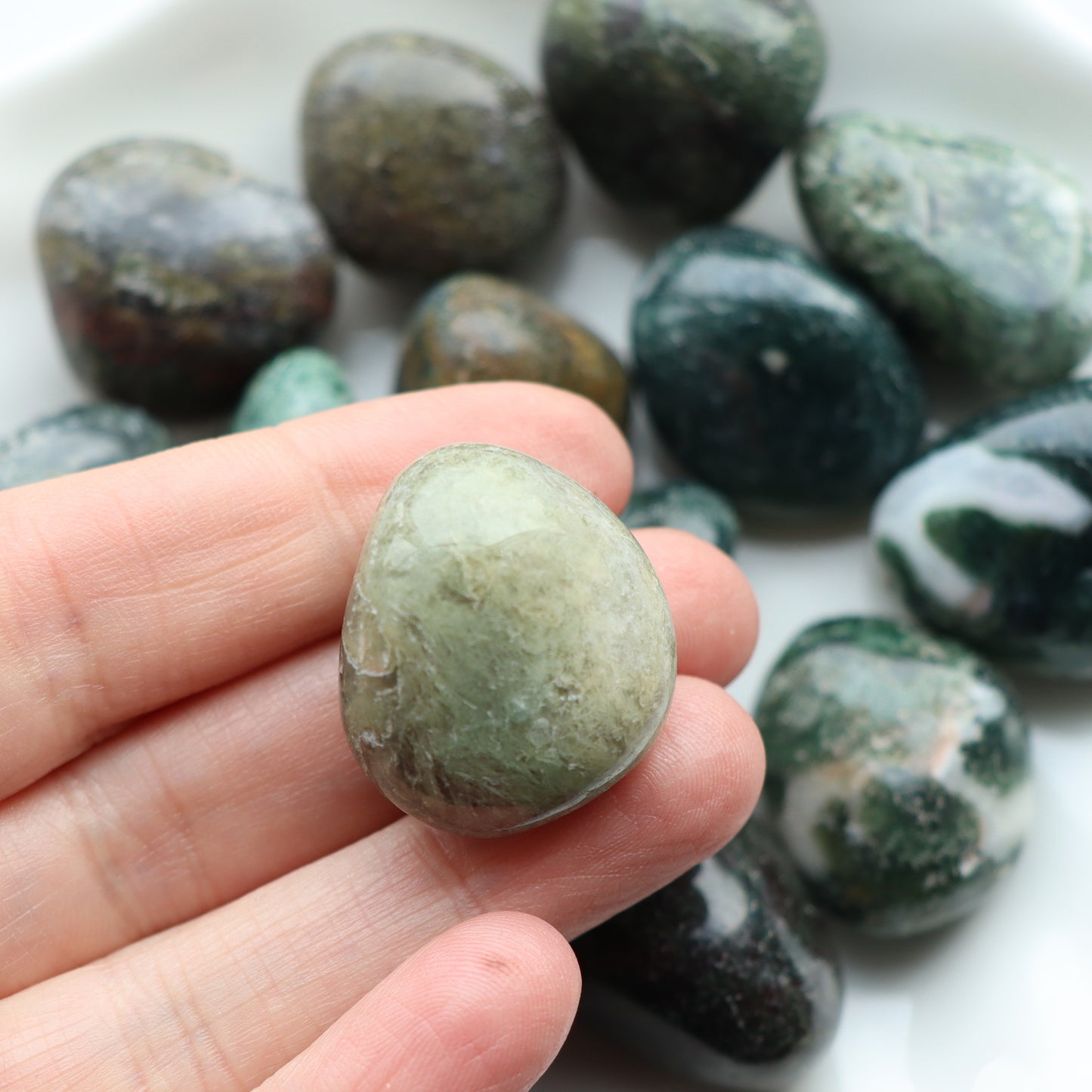 Moss Agate Tumblestone