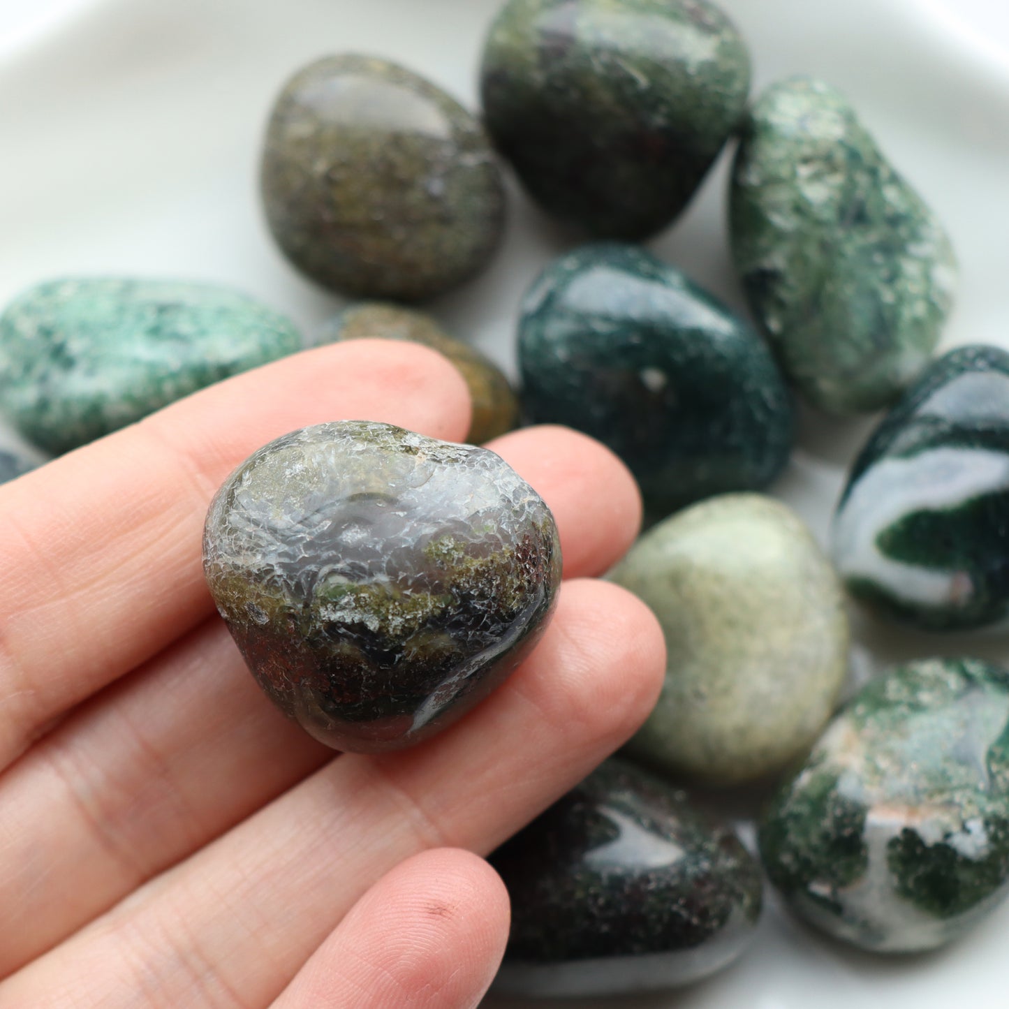 Moss Agate Tumblestone