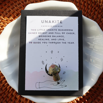 Unakite Mushroom Crystal Polished Healing Gemstone - Crystal Gift