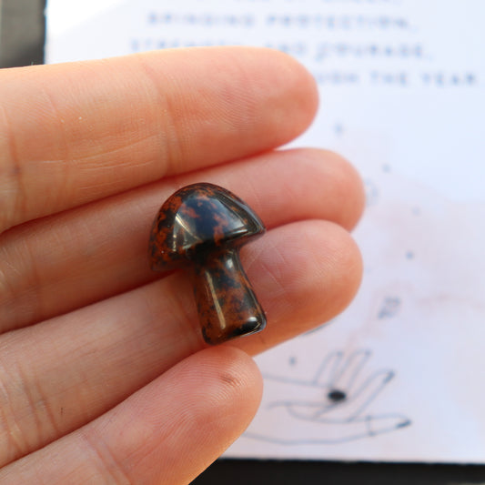 Mahogany Obsidian Mushroom Crystal Grounding Protective Gem - Crystal Gift