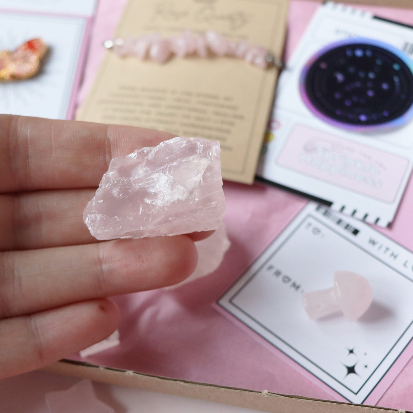 Rose Quartz Crystal Gift Box | Self-Love and Emotional Healing