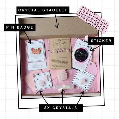 Rose Quartz Crystal Gift Box | Self-Love and Emotional Healing