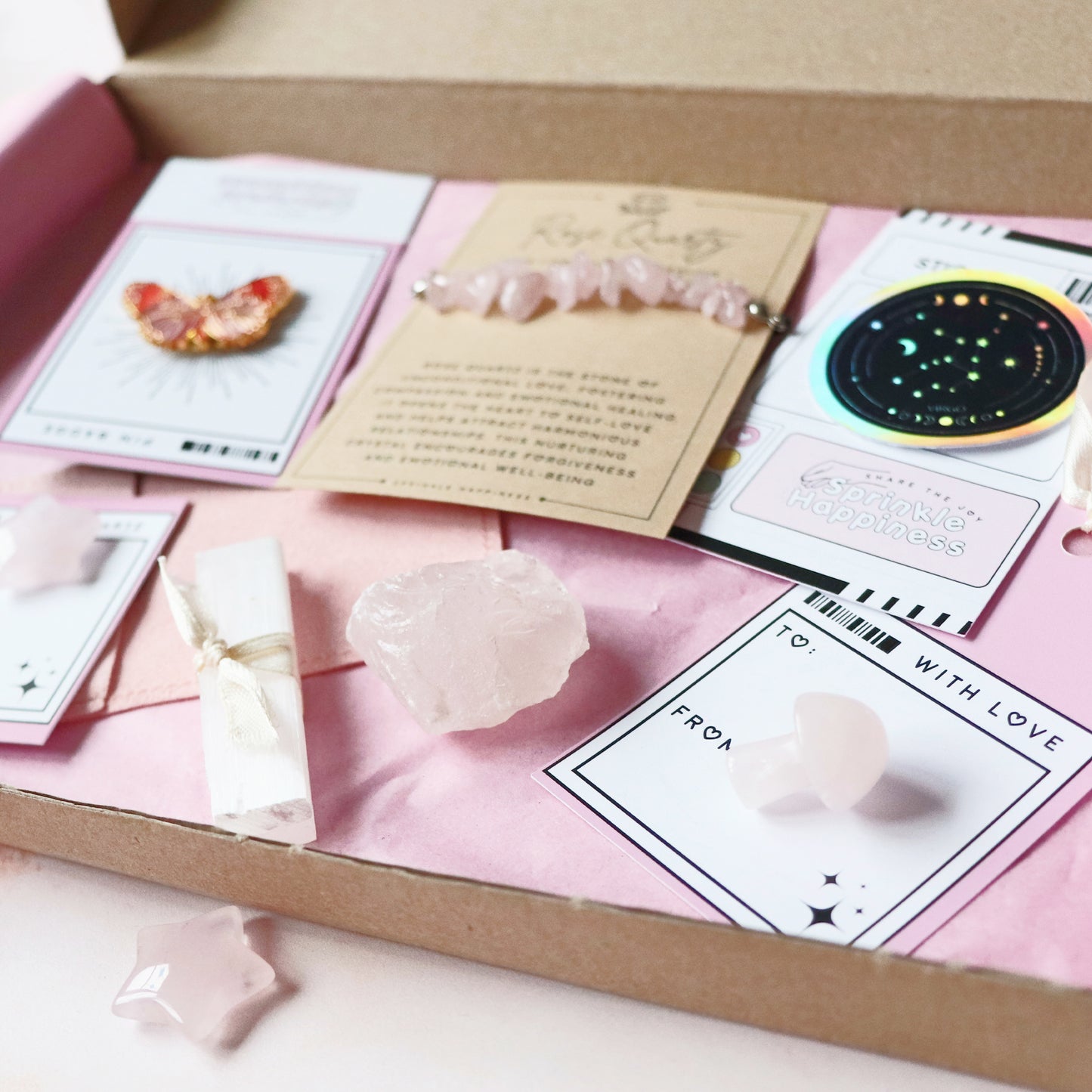 Rose Quartz Crystal Gift Box | Self-Love and Emotional Healing